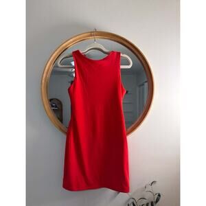 Missguided Red Sleeveless Logo Front Mini Dress